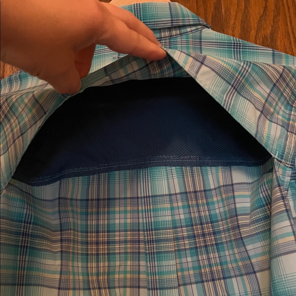 Duluth Trading Company - Blue Plaid Button-Up Shirt - Picture 3 of 8
